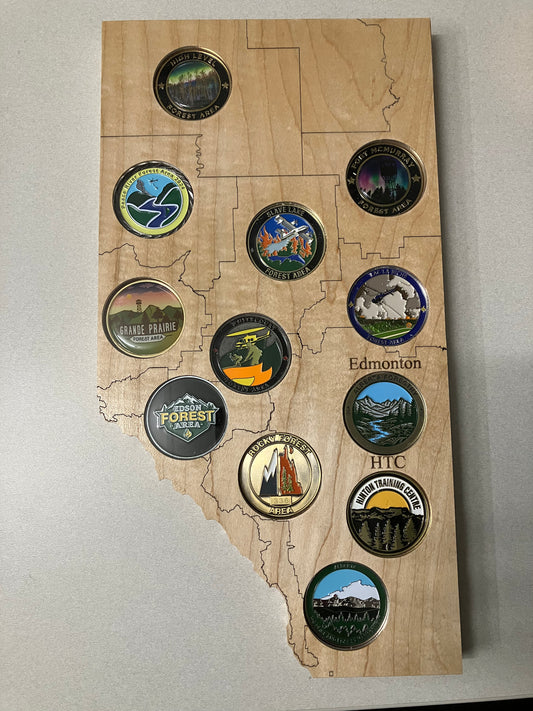 Alberta Wildfire Challenge Coin Display